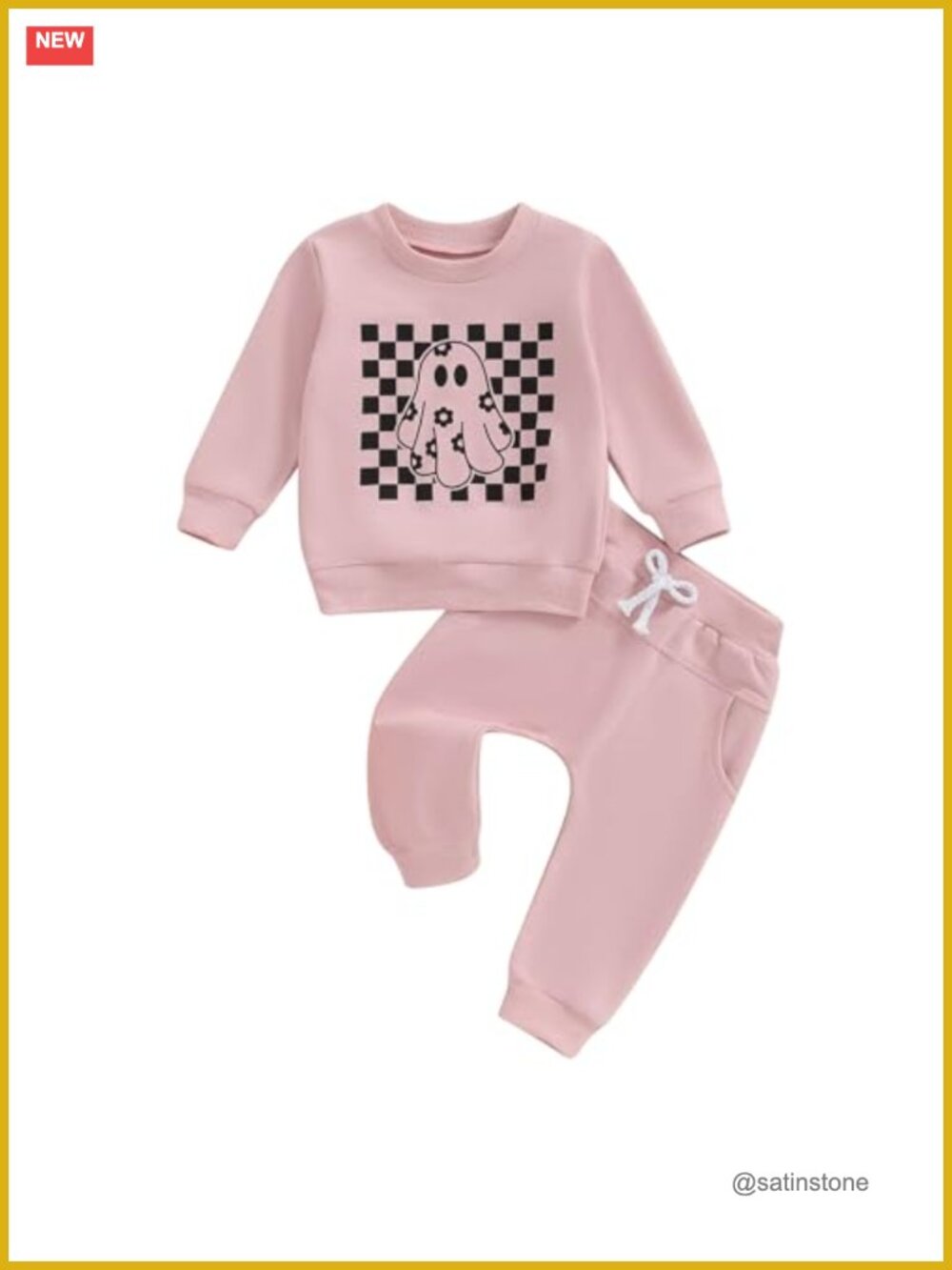 Toddler Girls 2Pc Halloween Outfit Ghost Pullover & Pants Set